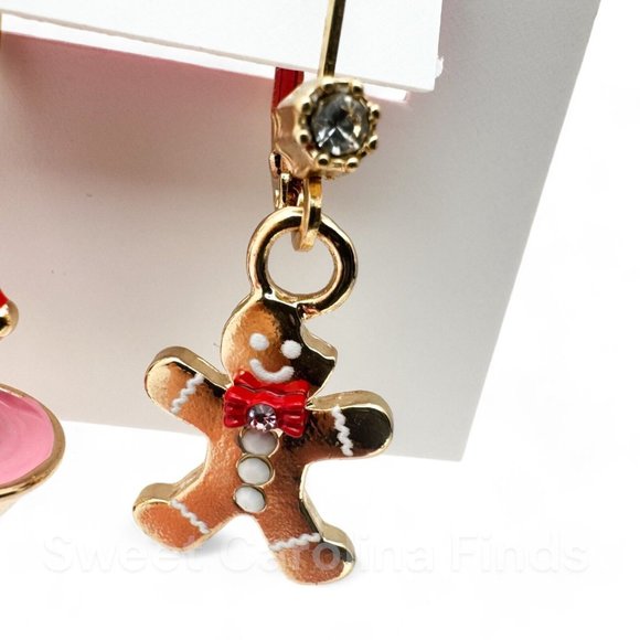 Betsey‎ Johnson Mixer Gingerbread Man Cookie Earrings Teacher Baker Gift NEW - Picture 3 of 5